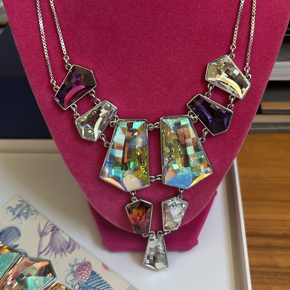 Authentic Swarovski Multicolor Statement Necklace only.